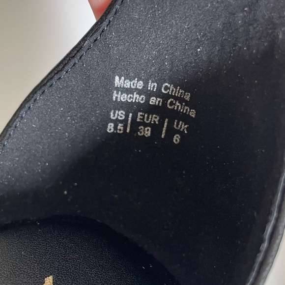 NEW ALDO Safdie Ankle strap heels sandal Block heel square toe black leather 8.5 - Picture 7 of 16